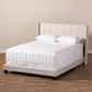 Lisette Modern and Contemporary Beige Fabric Upholstered Queen Size Bed FredCo