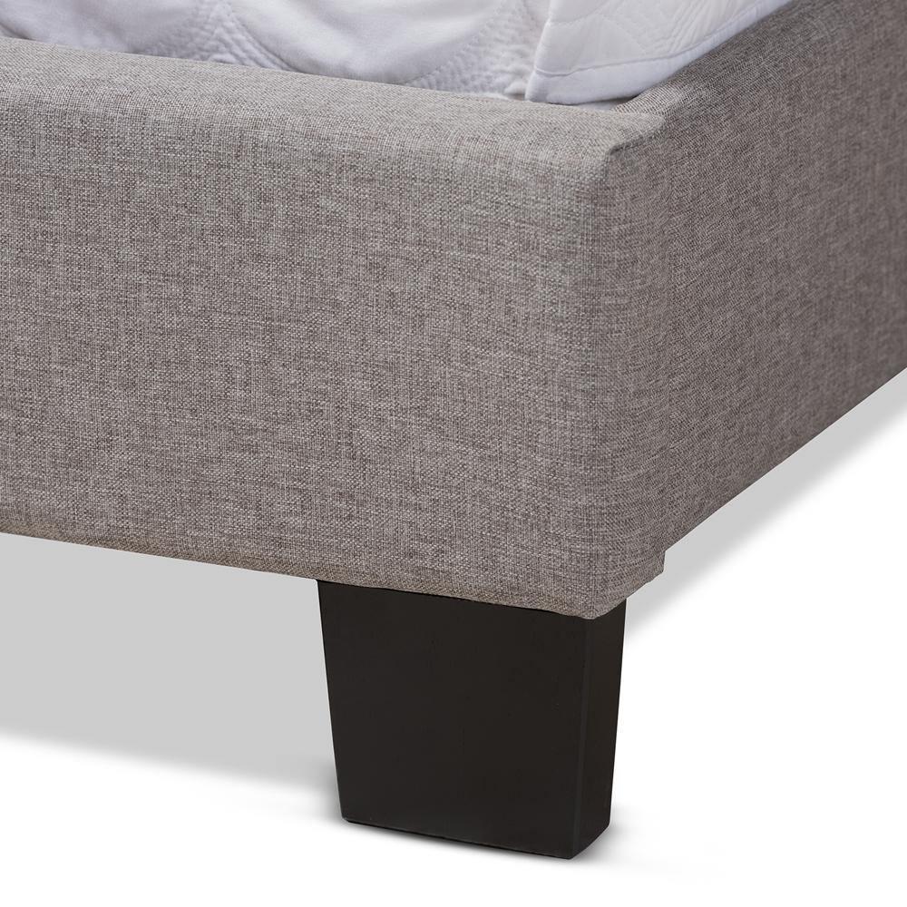 Lisette Modern and Contemporary Grey Fabric Upholstered King Size Bed FredCo