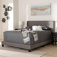 Lisette Modern and Contemporary Grey Fabric Upholstered King Size Bed FredCo