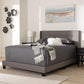 Lisette Modern and Contemporary Grey Fabric Upholstered Queen Size Bed FredCo