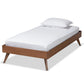 Lissette Mid-Century Modern Ash Walnut Finished Wood Twin Size Platform Bed Frame FredCo