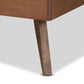 Lissette Mid-Century Modern Ash Walnut Finished Wood Twin Size Platform Bed Frame FredCo