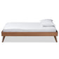 Lissette Mid-Century Modern Ash Walnut Finished Wood Twin Size Platform Bed Frame FredCo