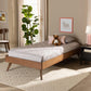 Lissette Mid-Century Modern Ash Walnut Finished Wood Twin Size Platform Bed Frame FredCo