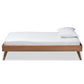 Lissette Mid-Century Modern Ash Walnut Finished Wood Twin Size Platform Bed Frame FredCo