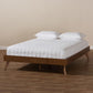 Lissette Mid-Century Modern Walnut Brown Finished Wood Full Size Platform Bed Frame FredCo