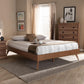 Lissette Mid-Century Modern Walnut Brown Finished Wood King Size Platform Bed Frame FredCo