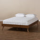 Lissette Mid-Century Modern Walnut Brown Finished Wood Queen Size Platform Bed Frame FredCo