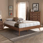 Lissette Mid-Century Modern Walnut Brown Finished Wood Queen Size Platform Bed Frame FredCo