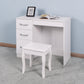Living Room Wooden Dress Table，Bedroom Wooden Desk with 3 Drawers FredCo