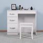 Living Room Wooden Dress Table，Bedroom Wooden Desk with 3 Drawers FredCo