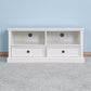 Living Room Wooden White TV Cabinet with 2 Drawers FredCo