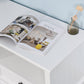 Living Room Wooden White TV Cabinet with 2 Drawers FredCo