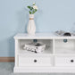 Living Room Wooden White TV Cabinet with 2 Drawers FredCo