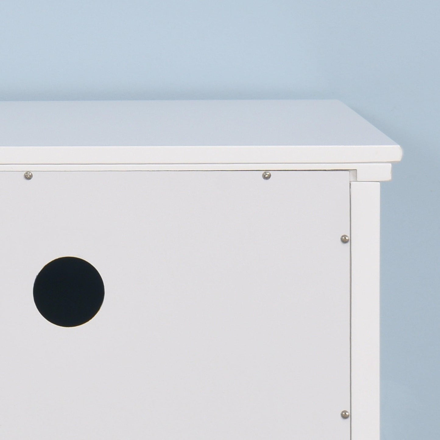 Living Room Wooden White TV Cabinet with 2 Drawers FredCo