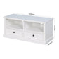 Living Room Wooden White TV Cabinet with 2 Drawers FredCo