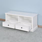 Living Room Wooden White TV Cabinet with 2 Drawers FredCo