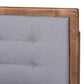 Livinia Modern Transitional Light Grey Fabric Upholstered and Ash Walnut Brown Finished Wood Queen Size Platform Bed FredCo