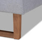 Livinia Modern Transitional Light Grey Fabric Upholstered and Ash Walnut Brown Finished Wood Queen Size Platform Bed FredCo