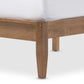 Loafey Mid-Century Modern Solid Walnut Wood Window-Pane Style Full Size Platform Bed FredCo