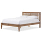 Loafey Mid-Century Modern Solid Walnut Wood Window-Pane Style Queen Size Platform Bed FredCo