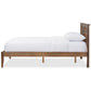 Loafey Mid-Century Modern Solid Walnut Wood Window-Pane Style Queen Size Platform Bed FredCo