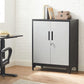 Lockable Steel Storage Cabinet, Silver 35" FredCo