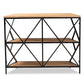 Logan Modern Industrial Walnut Brown Finished Wood and Black Finished Metal 3-Tier Console Table FredCo