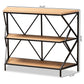Logan Modern Industrial Walnut Brown Finished Wood and Black Finished Metal 3-Tier Console Table FredCo
