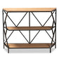 Logan Modern Industrial Walnut Brown Finished Wood and Black Finished Metal 3-Tier Console Table FredCo