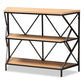 Logan Modern Industrial Walnut Brown Finished Wood and Black Finished Metal 3-Tier Console Table FredCo