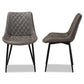 Loire Modern and Contemporary Grey and Brown Faux Leather Upholstered Black Finished 2-Piece Dining Chair Set FredCo