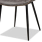 Loire Modern and Contemporary Grey and Brown Faux Leather Upholstered Black Finished 2-Piece Dining Chair Set FredCo