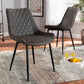 Loire Modern and Contemporary Grey and Brown Faux Leather Upholstered Black Finished 2-Piece Dining Chair Set FredCo