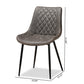 Loire Modern and Contemporary Grey and Brown Faux Leather Upholstered Black Finished 2-Piece Dining Chair Set FredCo