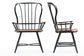 Longford "Dark-Walnut" Wood and Black Metal Vintage Industrial Dining Arm Chair (Set of 2) FredCo