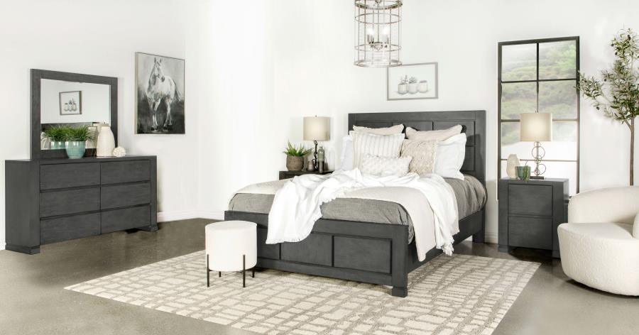 Lorenzo Bedroom Set Dark Grey Coaster California King, 4 Piece FredCo
