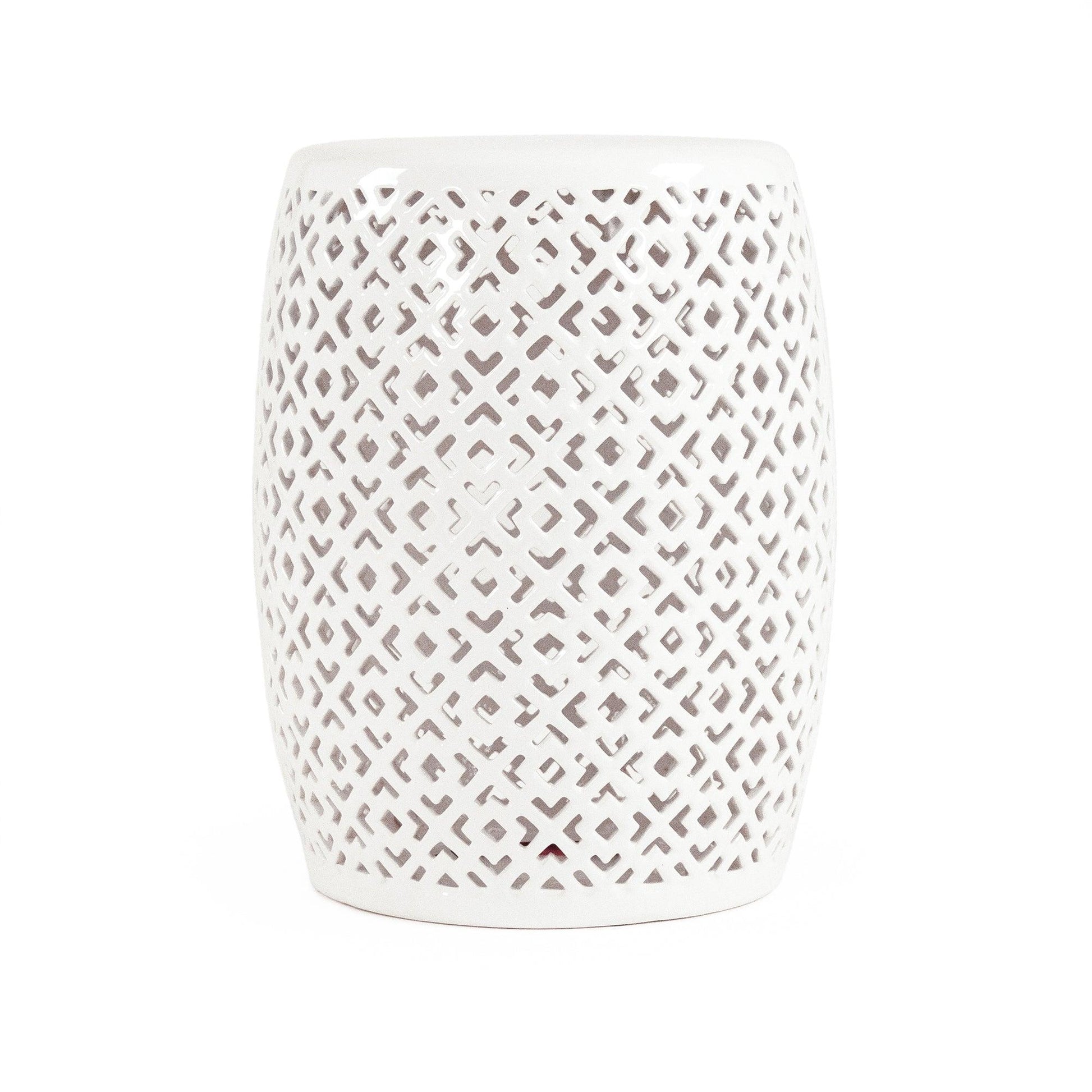 Lorin Garden Stool White JW161260 White FredCo