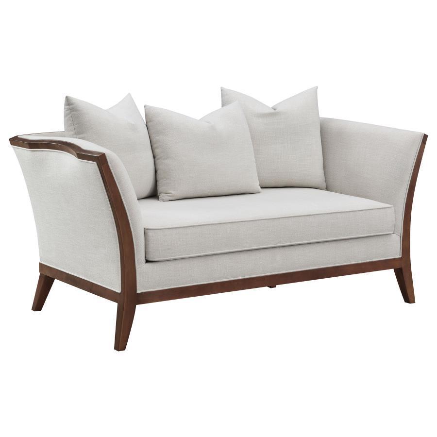 Lorraine 2-piece Upholstered Living Room Set with Flared Arms Beige 511191-S2 Coaster FredCo