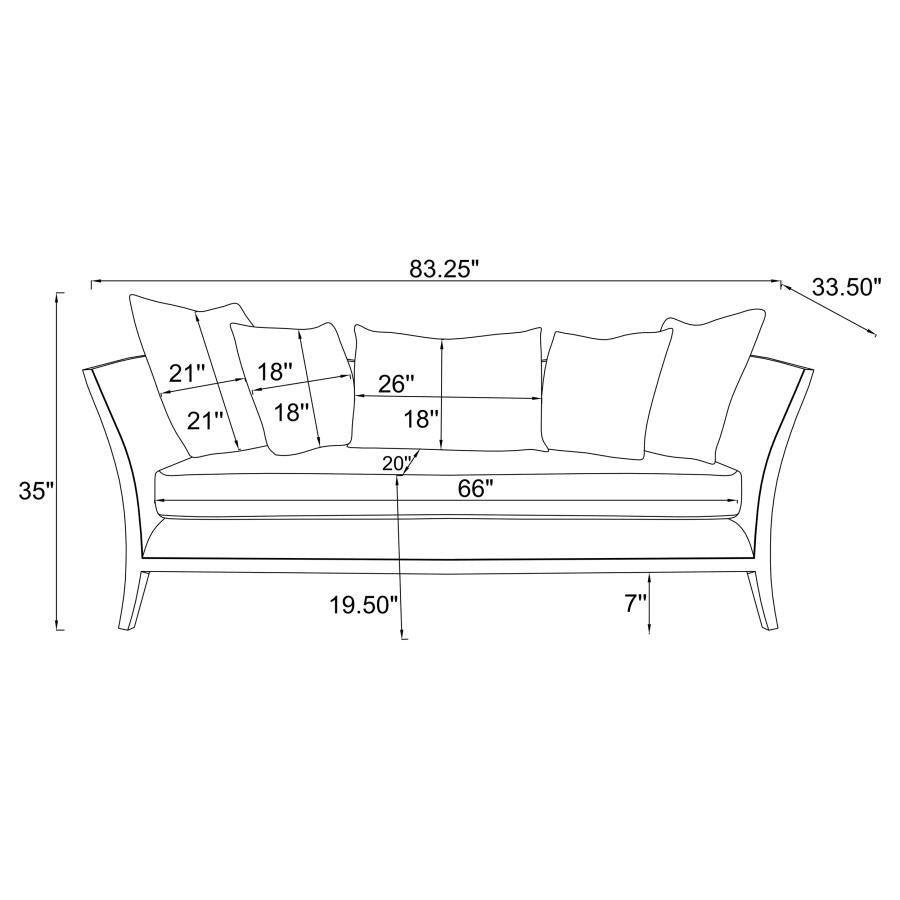 Lorraine 3-piece Upholstered Living Room Set with Flared Arms Beige 511191-S3 Coaster FredCo