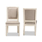 Louane Traditional French Inspired Grey Fabric Upholstered and White Finished Wood 2-Piece Dining Chair Set FredCo