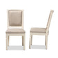 Louane Traditional French Inspired Grey Fabric Upholstered and White Finished Wood 2-Piece Dining Chair Set FredCo