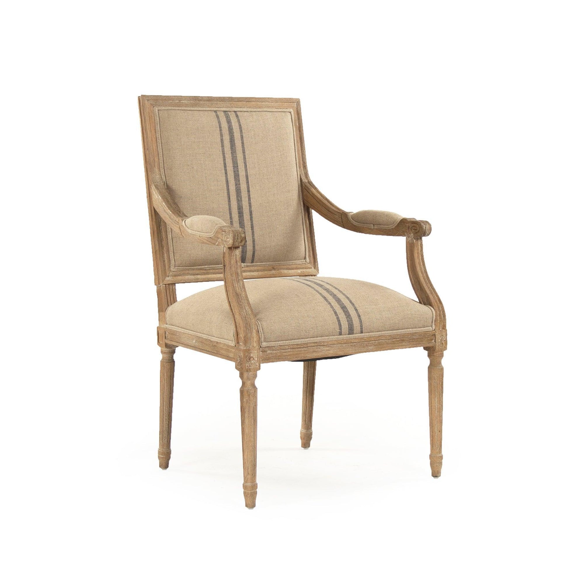 Louis Arm Chair B008 E272 A033 Blue Stripe FredCo