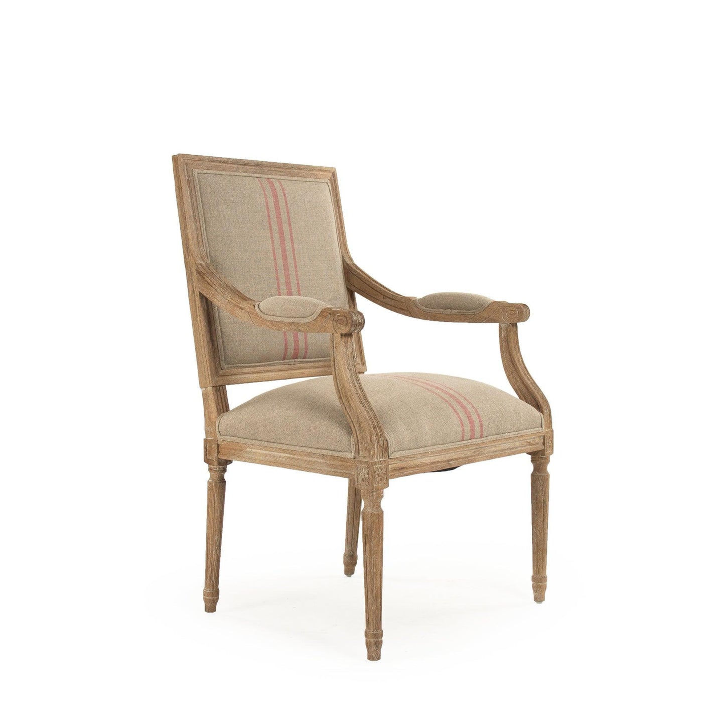 Louis Arm Chair B008 E272 A034 Red Stripe FredCo