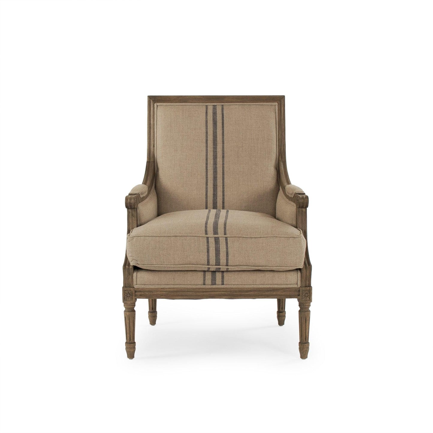 Louis Club Chair B007 E255-3 A033 Blue Stripe FredCo