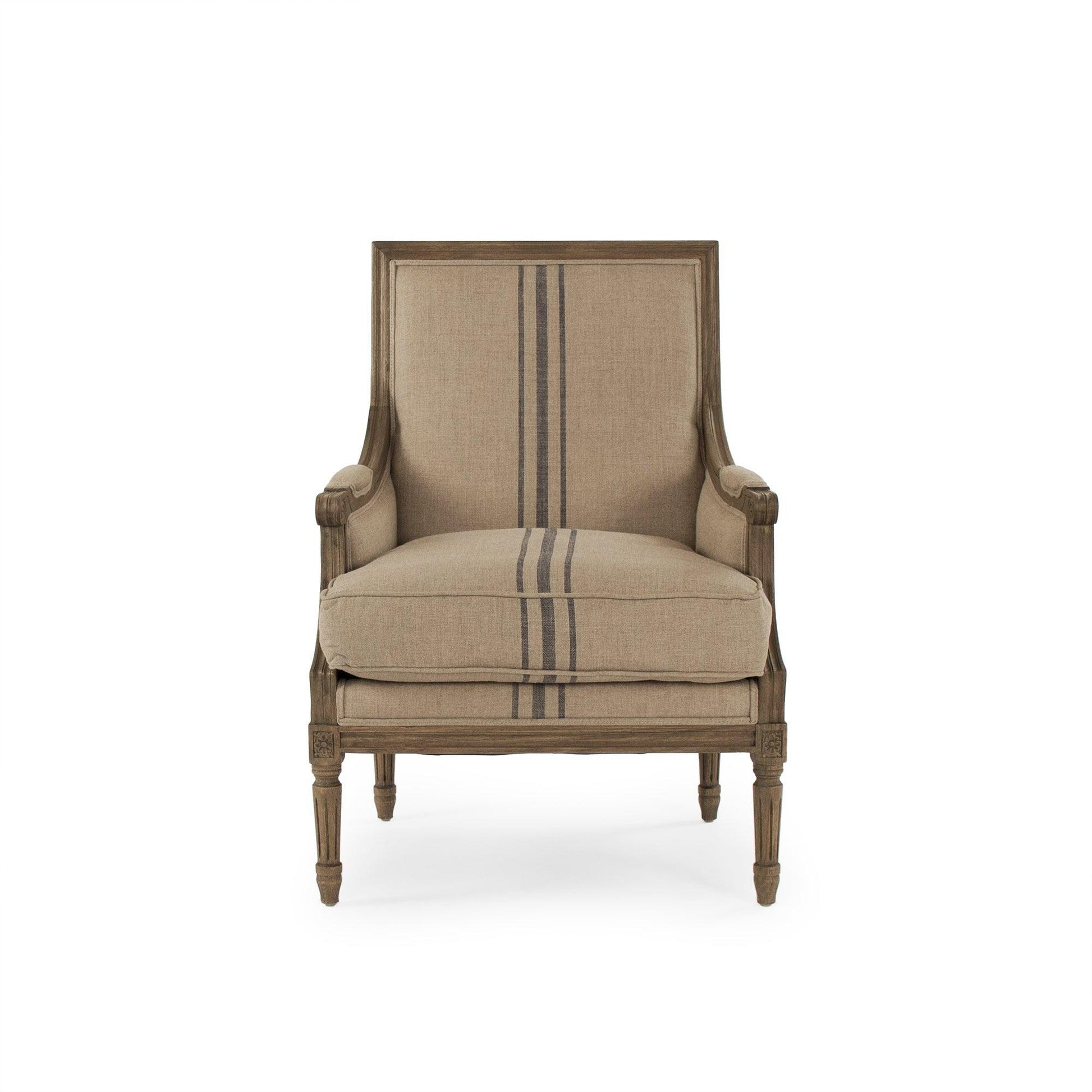 Louis Club Chair B007 E255-3 A033 Blue Stripe FredCo