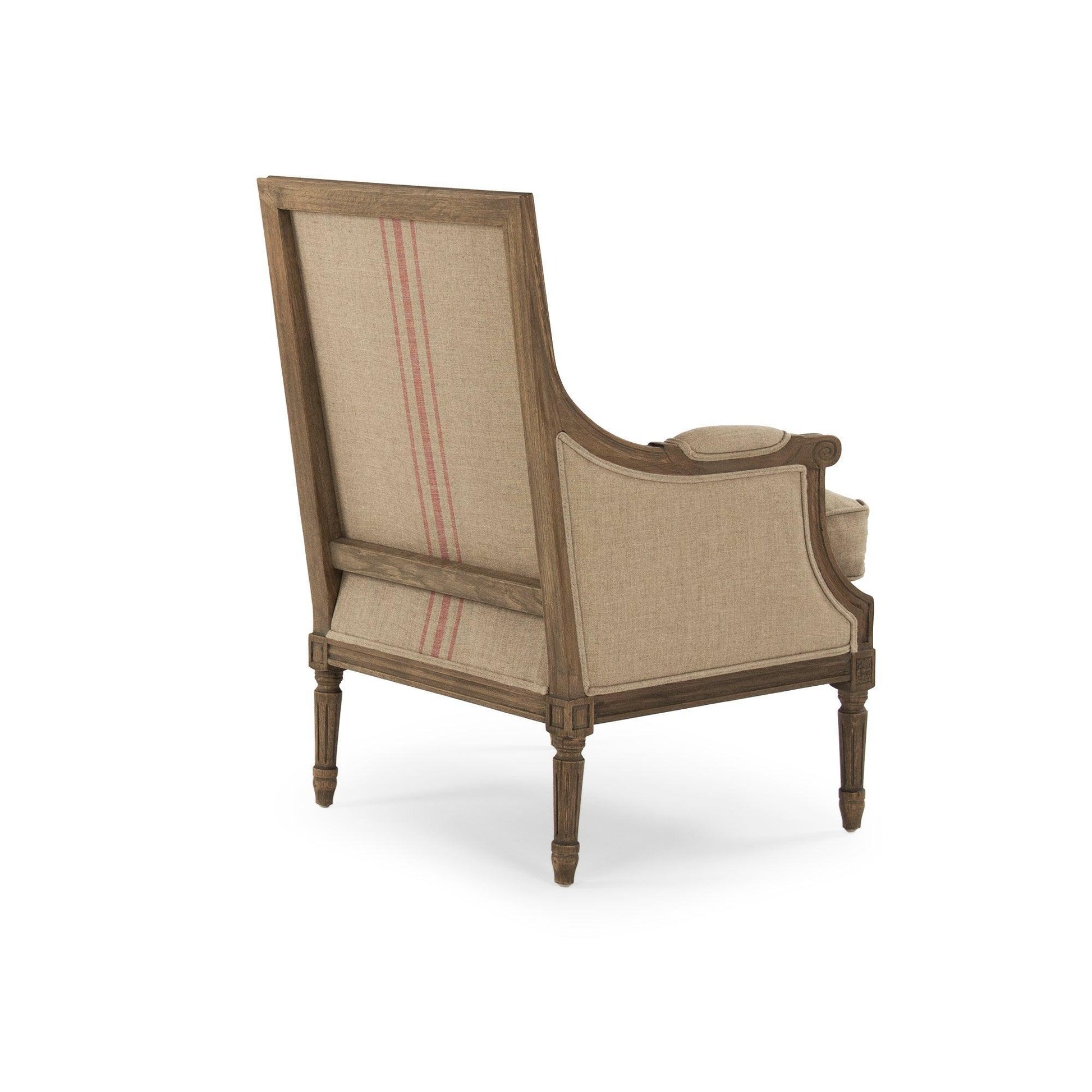 Louis Club Chair B007 E255-3 A034 Red Stripe FredCo