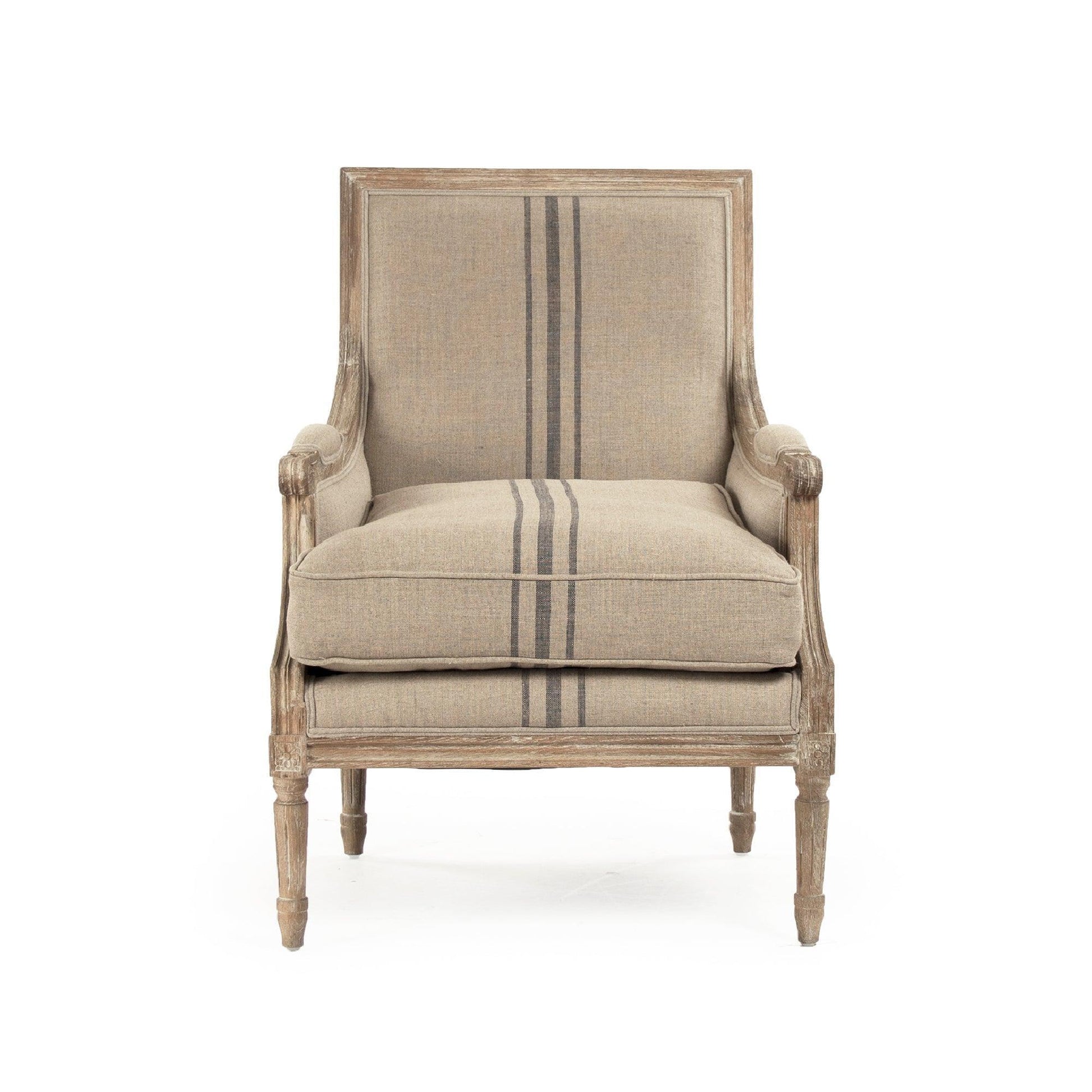 Louis Club Chair B007 E272 A033 Blue Stripe FredCo
