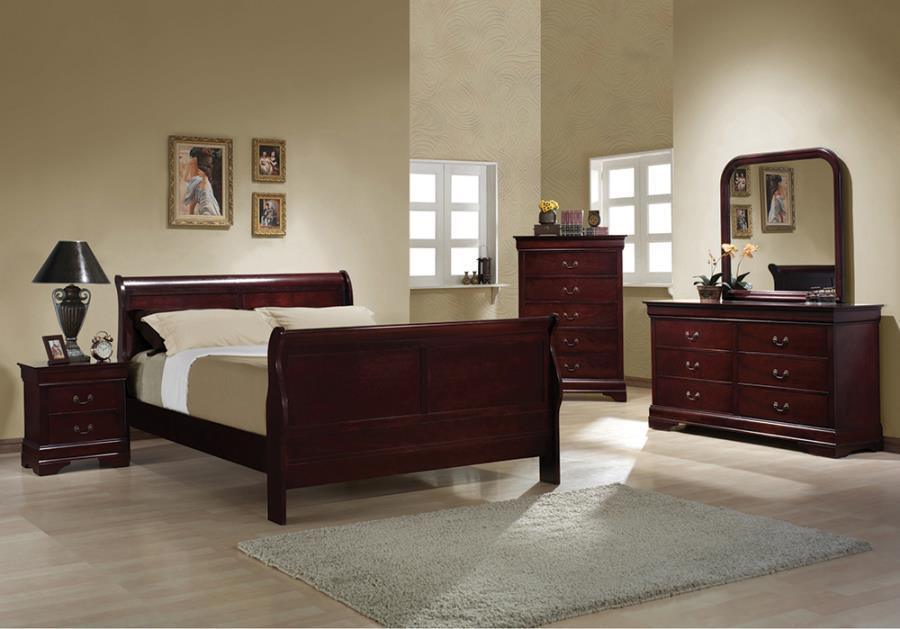 Louis Philippe Bedroom Set with Sleigh Headboard Coaster Full 4 Piece FredCo