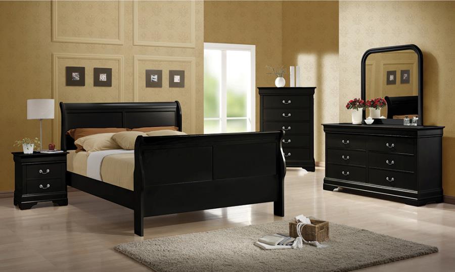 Louis Philippe Bedroom Set with Sleigh Headboard Coaster Full, 5 Piece FredCo